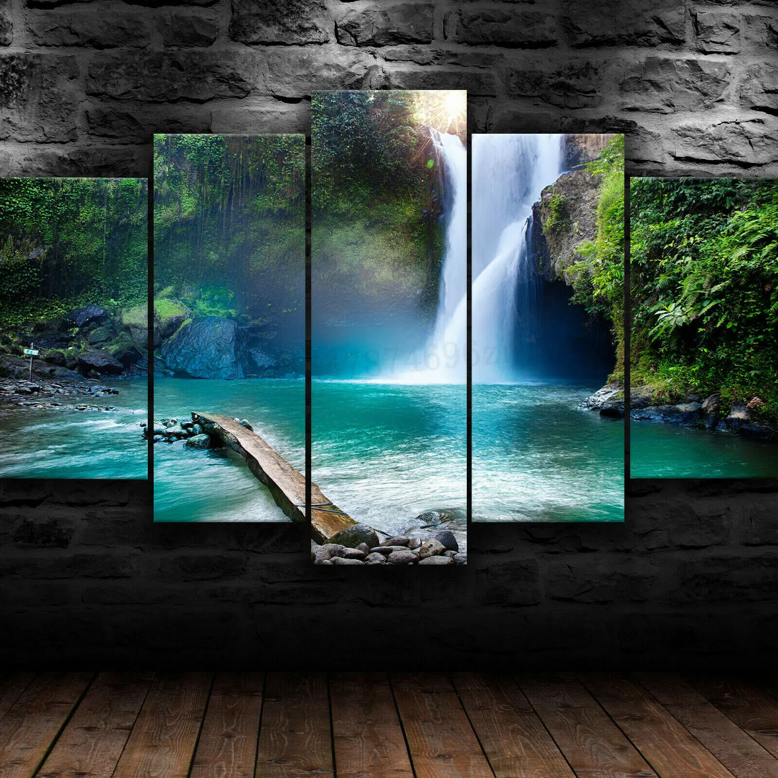 5 Kusov Krásny Vodopád Krajiny Plátno Tlačiť Múr Umenia Plagátu Obrázky HD Tlač Izba Dekor Maľby 5 Panel Home Decor