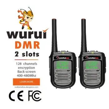 2 ks Wurui DP168 DMR walkie talkie digitálny prenosný mini profesionálny obojsmerné vysielačky ham šikovný Mobilný polícia vhf uhf 10km