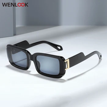 Nové Módne Obdĺžnik slnečné Okuliare Pre Ženy Značky Dizajnér Retro Okuliare Black White UV Odolné Okuliare gafas de sol hombre