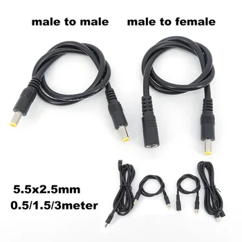0.5/3/1.5 m DC mužov a muži ženy napájací konektor Predlžovací Kábel 18awg drôt Adaptér 19v 24v pre pásy fotoaparát 5.5X2.5 mm a
