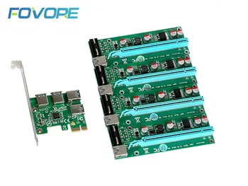 Nová karta PCI-E 1x do 4 Porty PCIe 16x Ťažba Stroj Enhanced Extender Stúpačky Karty Adaptéra PCI Express 1X do 4 PCIE Slot pre BTC Baník
