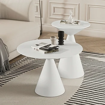 Svetlo luxusné Strane tabuľky obývacej izbe, Konferenčný stolík kolo malé čaj stôl Moderný jednoduchý gauč rohu Strane tabuľky umenie malých čaj stôl