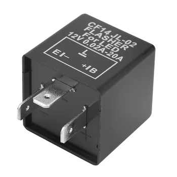 3-Pin LED Relé Black Prachotesný Stabilné LED Flasher Relé Spoľahlivé pre Zase Signálneho Svetla Hyper Flash Fix 0.1-150W 3*3*4.1 Cm 12V