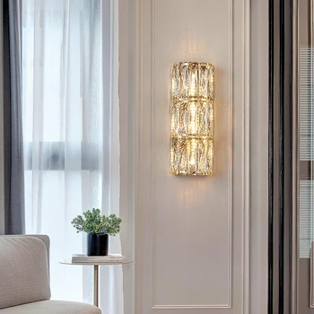 Led Crystal Nástenné Svietidlo Pre Spálne, Obývacia Izba Zlato Kreatívny Dizajn Osvetlenie Moderného Domova Stenu Sconce Luxusné Cristal Lesk