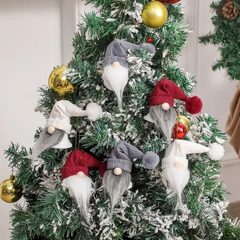 Kreatívne Ozdoby Na Vianočný Stromček Anonymný Santa Pompom Klobúka Visí Ozdoby, Dekorácie, Vianočné Zvončeky
