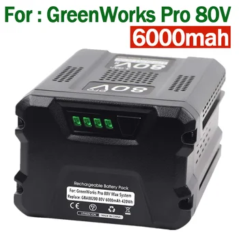 2023 80V 6000Ah Náhradné Batérie pre Greenworks 80V Max Lítium-Iónová Batéria GBA80200 GBA80250 GBA80400 GBA80500