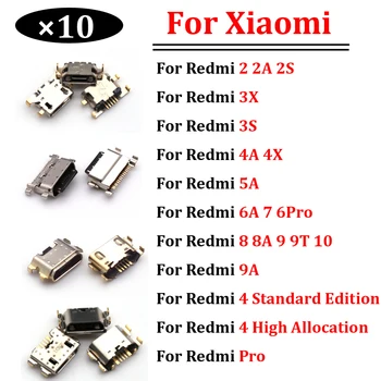 10pcs Micro USB Nabíjací Konektor Port Pre Xiao Redmi 3S 3X 4 Standard Edition 4X Pro 4A 5A 6A 6pro 7 7A 6 konektor na pripojenie Nabíjačky Konektor Dock