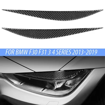 Uhlíkové Vlákna Auto Svetlometu Lampa Obočie Exteriéru Nálepky Úprave Vhodné Na BMW F30 F31 3 4 Série 2013-2019