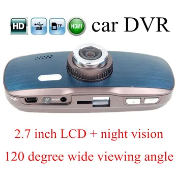 Nočné Videnie Auta DVR H200 HD Kamera, Digitálny Video Rekordér 2,7 Palca Auto Videokamera Dash Fotoaparát 120 Stupňov Široký Pozorovací Uhol