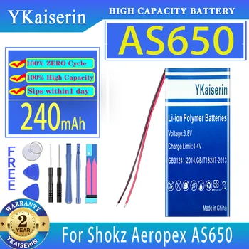 YKaiserin 240mAh Náhradné Batérie Pre Shokz Aeropex AS650 Slúchadlá Digitálny Bateria