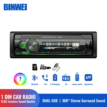 BINWEI 1 Din Auto Multimediálny Prehrávač Bluetooth autorádio 12V Fm Auto Stereo Audio Prijímač, MP3 Prehrávač, Aux Vstup, SD/TF/USB