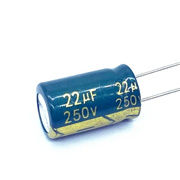 6Pcs/veľa Vysoká frekvencia nízka impedancia 250V 22Uf hliníkové elektrolytický kondenzátor veľkosť 10*17 22Uf 20%