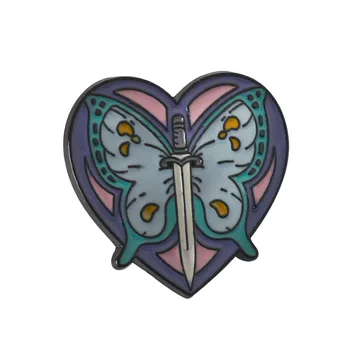 Komiksu, Anime Jolyne Cujoh Srdca Meč Motýľ Právomoci Odznak Kolíky Brošňa pre Vak Batoh Dekorácie Cosplay Fanúšikov Šperky Darček