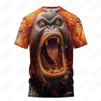 Leto Trend v Pohode pánske T-shirt Športové Fitness T-shirt Horor Orangutan 3d Vytlačené T-shirt Hip-hop, Street T-shirt