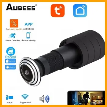 Tuya Wifi Dvere Oko Kamery Mini Peephole Dvere WifI IP Kamera širokouhlý Fisheye Objektív 1.66 mm Peephole CCTV Network Audio Horn P2P