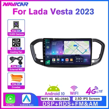 NAVICAR autorádia 2din Android 9 Pre LADA Vesta 2023 Stereo Prijímač GPS Navigácie Auta Multimediálny Prehrávač Inteligentný dotykový displej