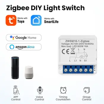 Tuya 16a Zigbee Smart Switch, Smart Light Switch, Smart Život Mini Istič Dual Control Switch 2023 2 Spôsob Kontroly Časovač Nové