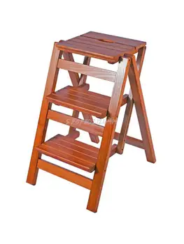 Doprava zadarmo masívneho dreva pre domácnosť multi-funkčné skladací rebrík tri stupne rebríka stoličky rebrík stolice indoor lezenie rebríky