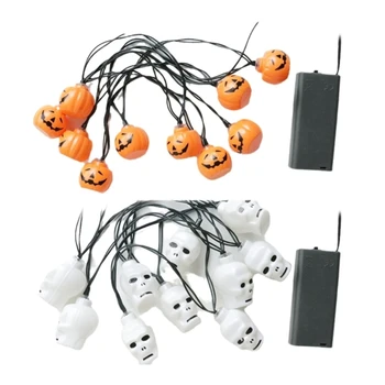 Batériový Halloween Svetlá Tekvica Lebka Hlavy String Svetlá pre Dovolenku Drop shipping